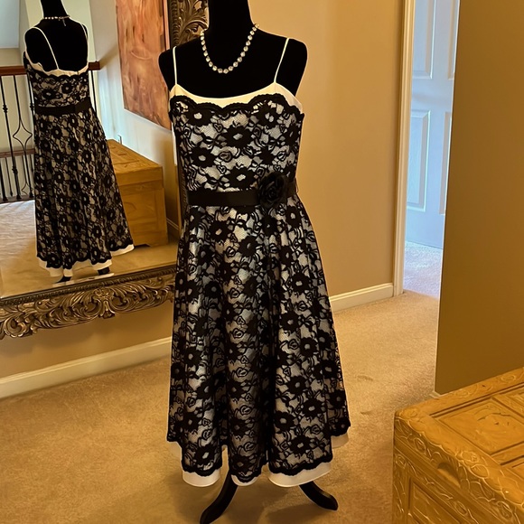 Lillie Rubin Dresses Fantastic Vintage Black And White Midi